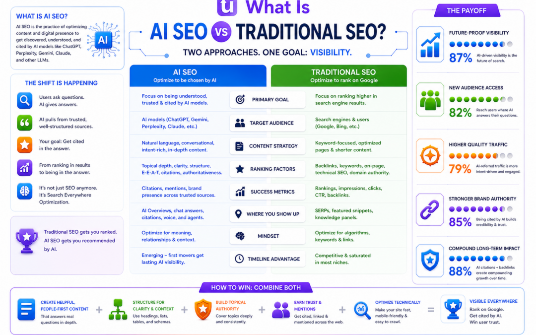 What is AI SEO vs traditional SEO?