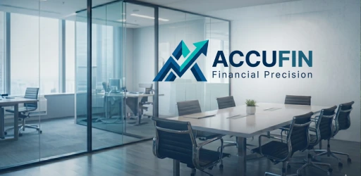 accufin bsnner 1 | UnoSearch Two businessmen review documents together in a bright modern office