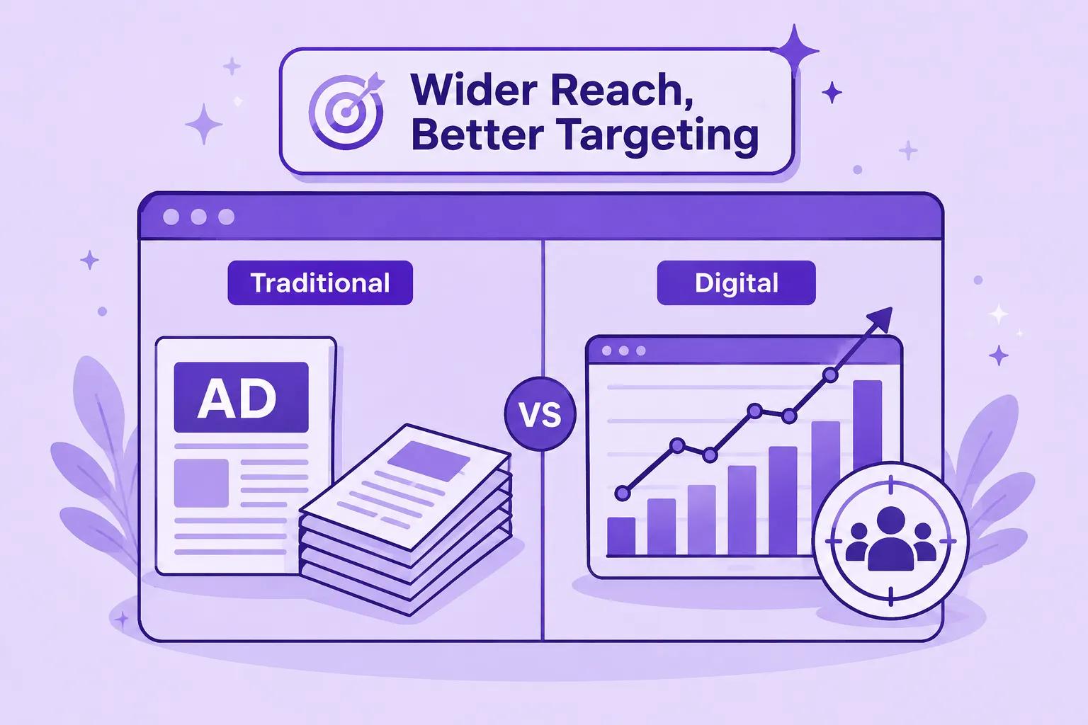 Traditional advertising vs digital marketing targeting comparison