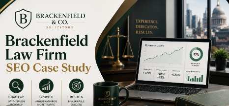 WhatsApp Image 20260807 at 65211 PM | UnoSearch Brackenfield Law Firm SEO Case Study banner with scales of justice laptop displaying a chart and city skyline in the background