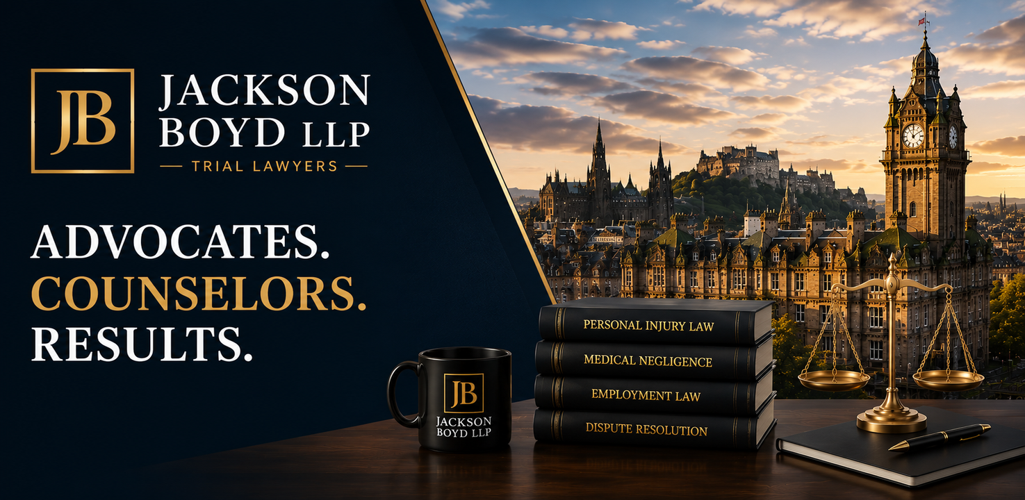 jacksonboydllpbanner1475x720 | UnoSearch Brackenfield Law Firm SEO Case Study banner with scales of justice laptop displaying a chart and city skyline in the background