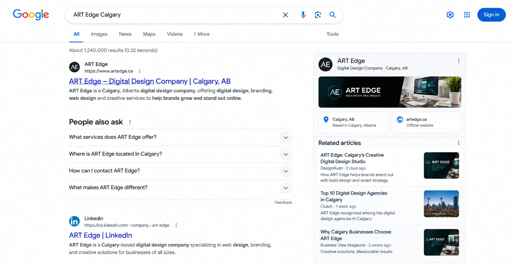 Google AI overview results
