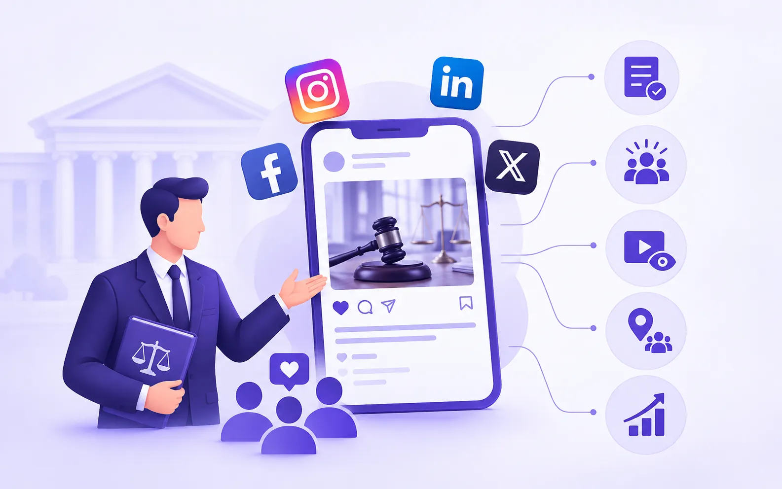 What should law firms post on social media